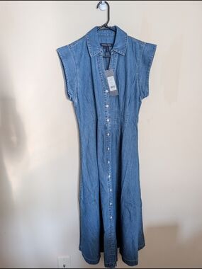 ​NWT Veronica Beard Ruben Denim Midi Dress Wash Cornflower Size 6 $428